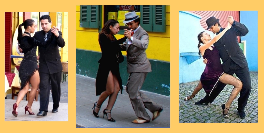 Tango dancers collage