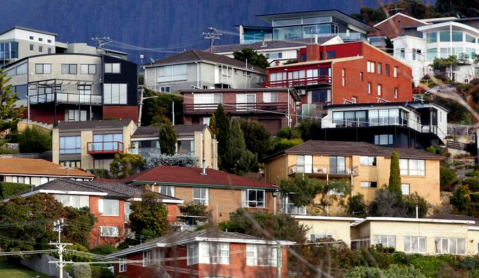 Hobart houses on hill