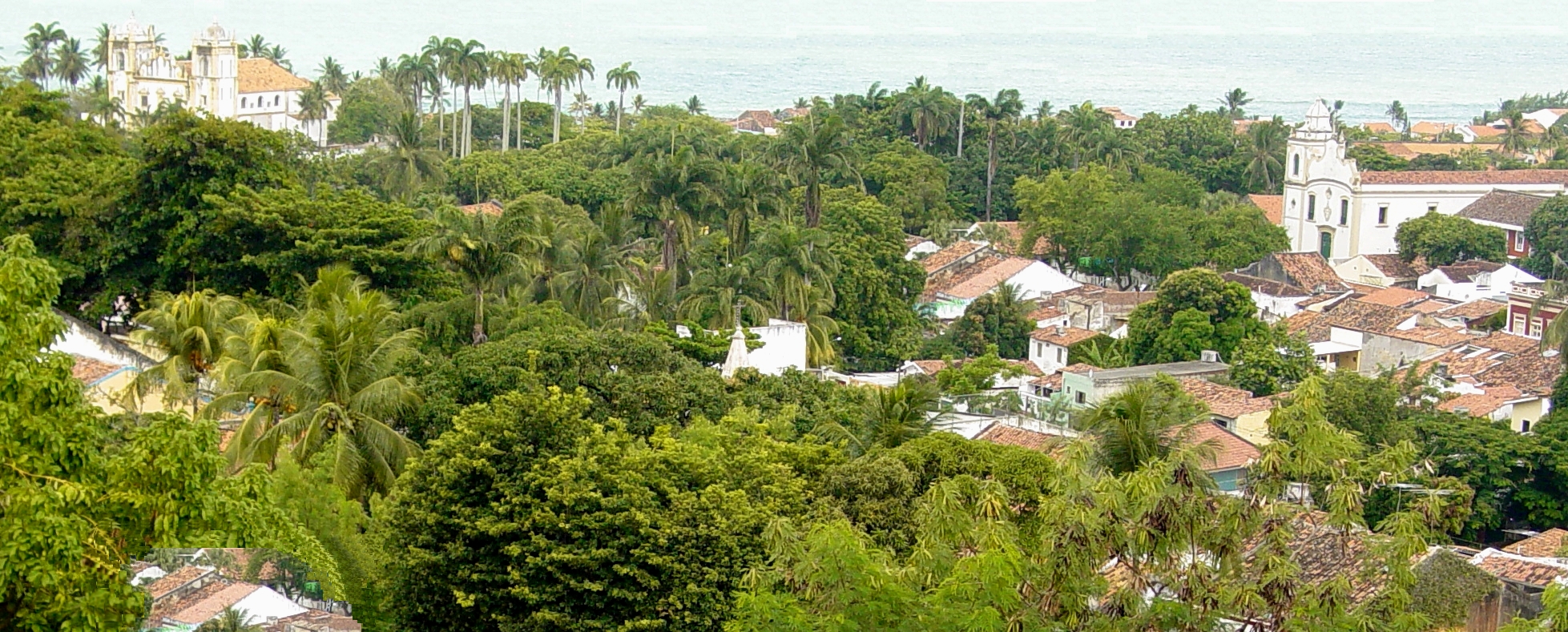 Aerial view with churches