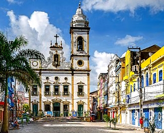 Old town with church