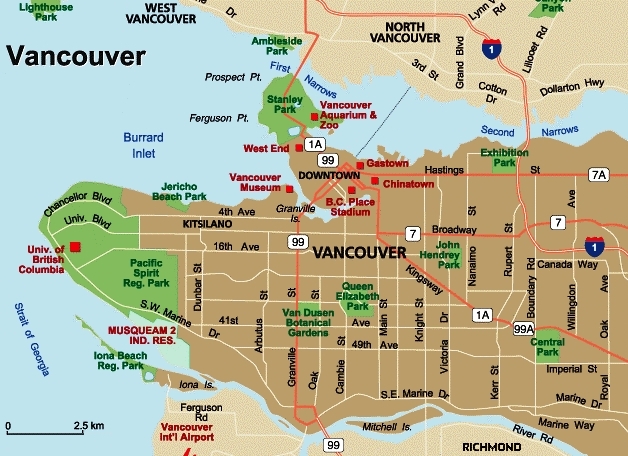 Vancouver city map