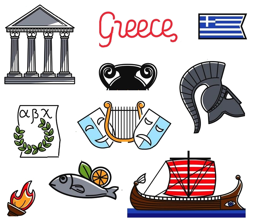 Greece icons set