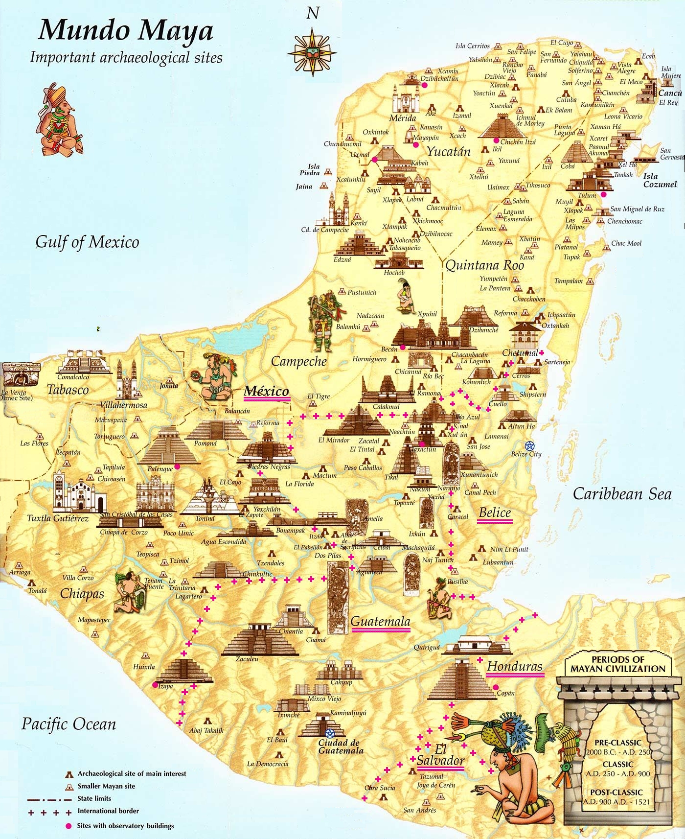 Maya ruins map
