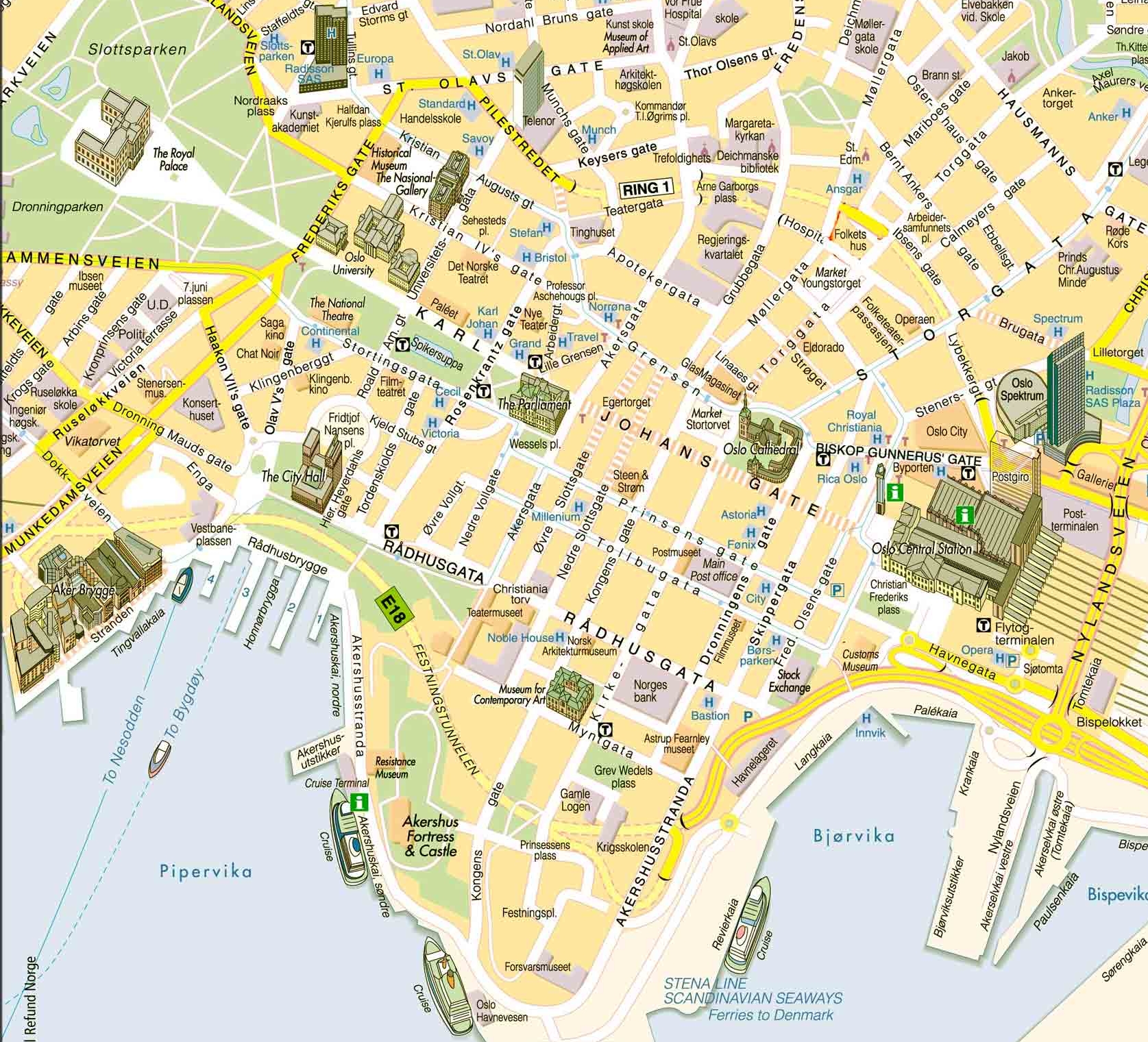 NorwayOslo-MapCityCenter-VeryDetailled-SlightlyCut