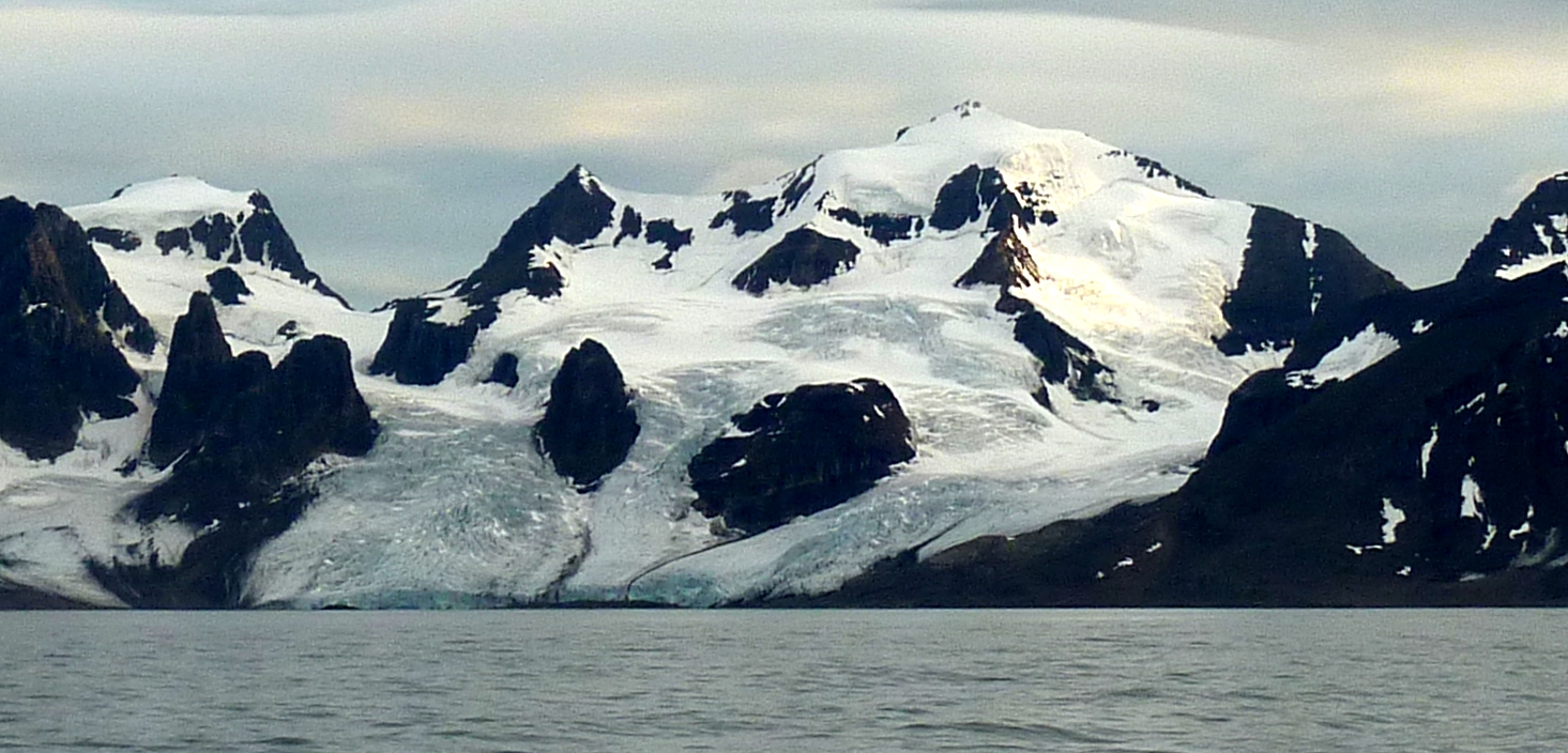 Sea and glacier and mountains