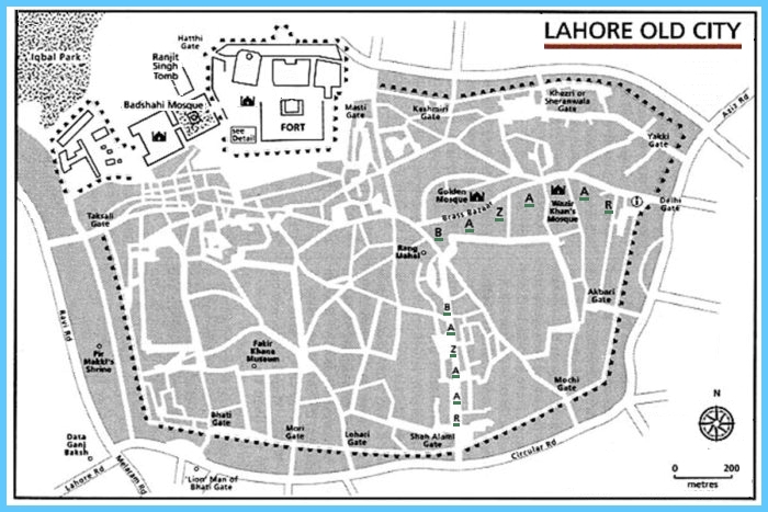 Plan of walled old city