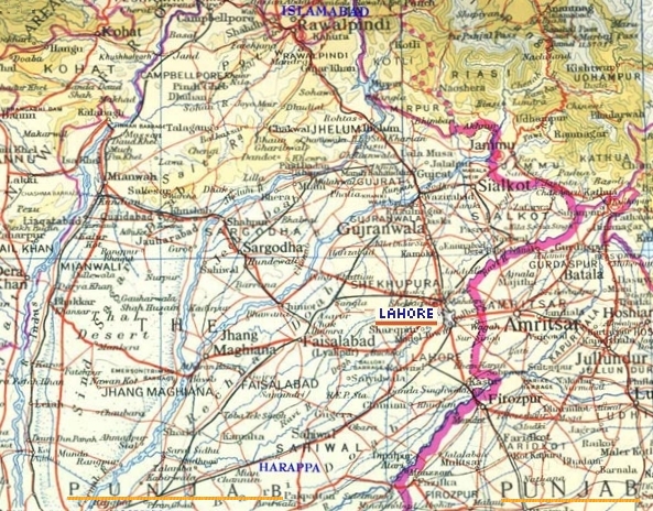 Pakistan Lahore India map