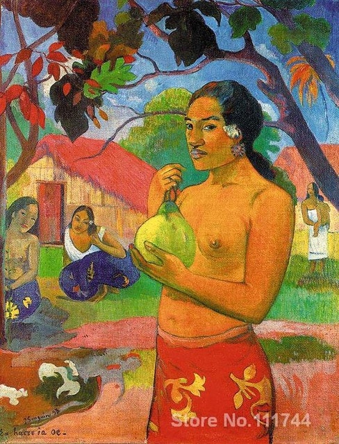 Painting of woman holding fruit
