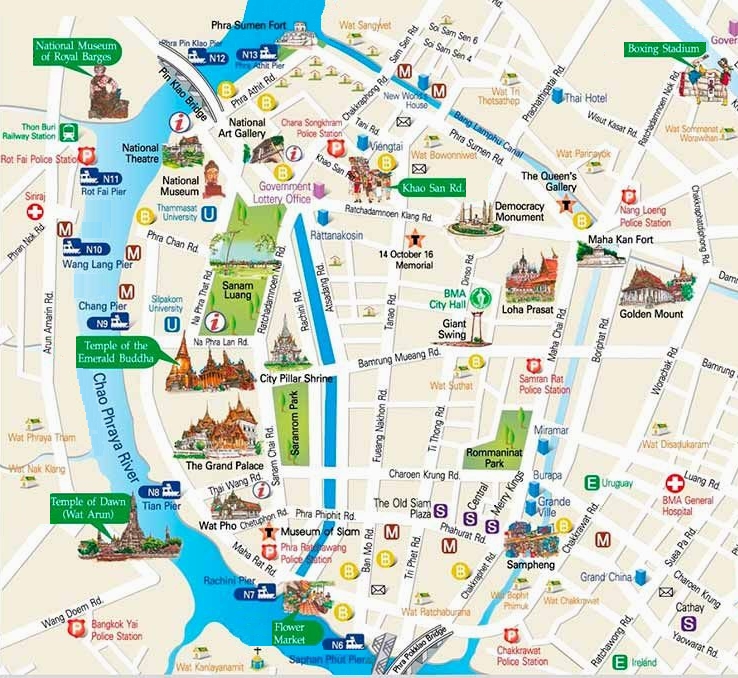 Bangkok inner city map