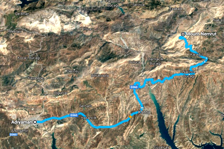 Nemrut Dagi map